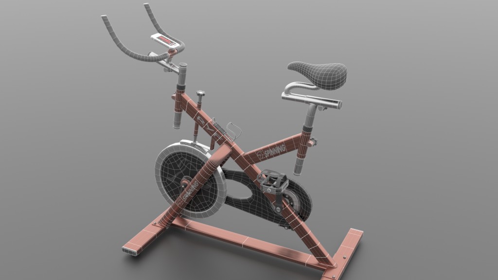 Stationary Spinning Bike 3D Model preview image 6